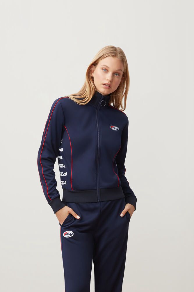 Fila Jacket Fernanda Track Womens Navy - India UGM-540382